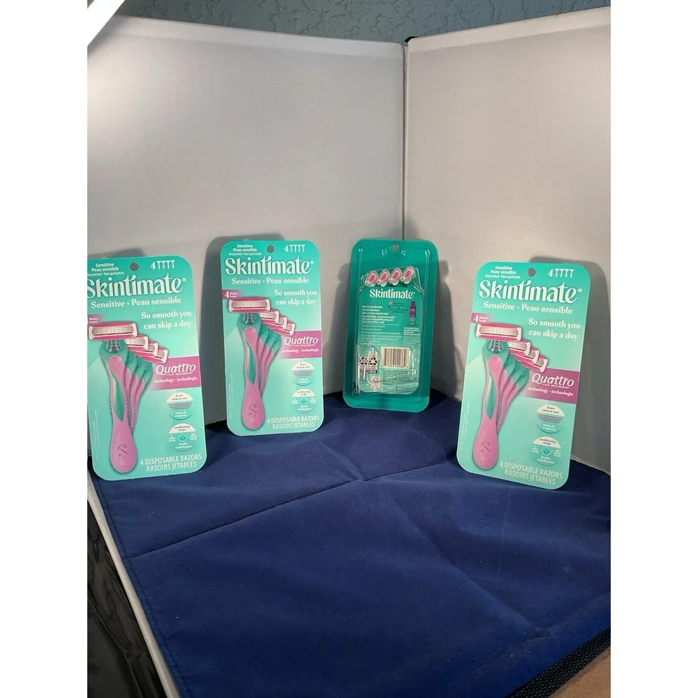 Skintimate Women's Disposable Razor 4-Blade Set Sensitive Skin 4 Count Lot Of 4